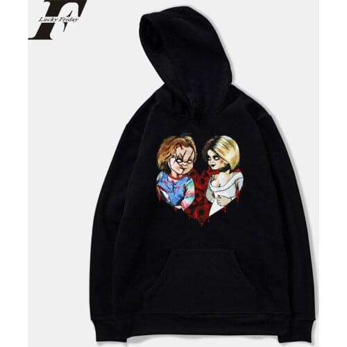 LUCKYFRIDAYF fashion cartoon CHUCKY 7 Halloween men women Hoodies sweatshirt casual long sleeve pocket hooded pullover tops 4XL