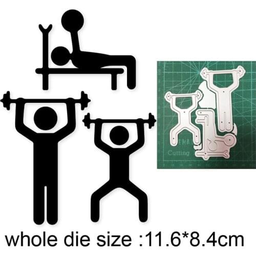 Sport Doll Weightlifting Metal Cutting Dies Stencils for Scrapbooking dies Embossing Dies Cuts Craft Paper Stamps Dies New 2020