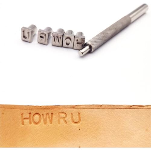 Leather Stamps Metal Stamping Tool Set with Upper Case Alphabet/No.letters for Vegetable Tanned Leather Craft Printing Logo DIY