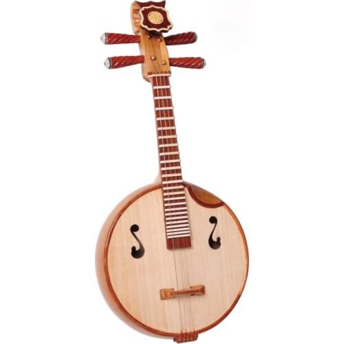 Xiaoruan National Musical Instrument Elm Carved Rosewood Border with Ruan Box Picks