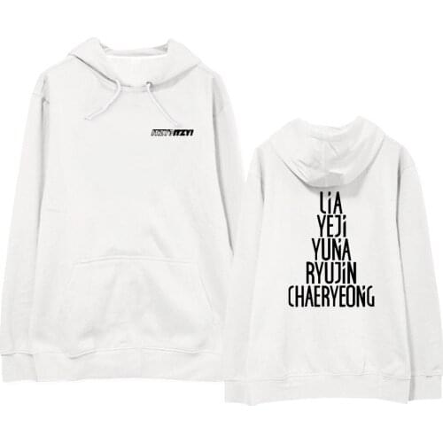 New Fashion Kpop ITZY YUNA RYUJIN CHAERYEONG LIA YEJI warm Hooded Sweatshirt Long Sleeve Tops Pullover Hoodies Women/Men Clothes