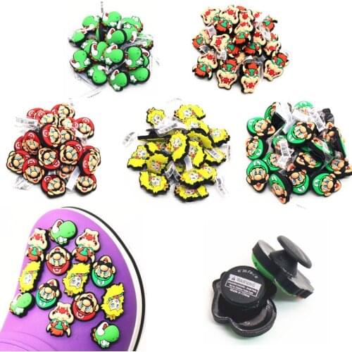 Wholesale 10 or 20pcs Super Mario Shoe Charms PVC Princess Shoes Buckle Accessories fit Croc JIBZ X-mas Kids Gifts Free shipping