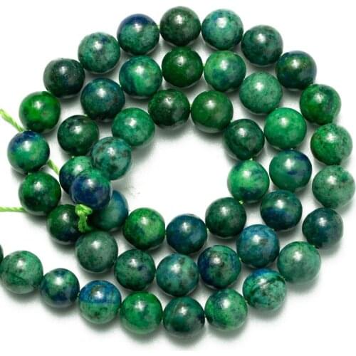 Wholesale 4 6 8 10 12mm Natural Azurite Stone Beads Chrysocolla Lapis Loose Beads for Jewelry Making Necklace Bracelet DIY