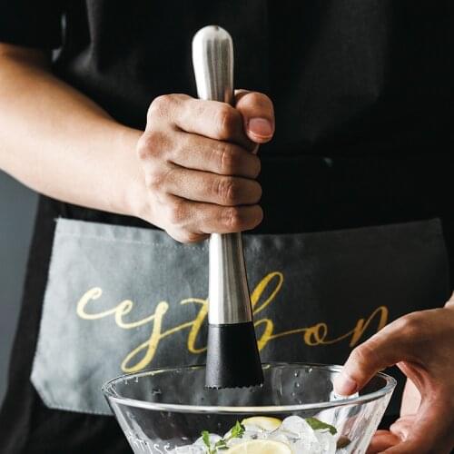 Stainless Steel Wine Mixing Stick Cocktail Muddler Shaker with Crushing Hammer Diy Drink Fruit Muddler Crushed Ice Barware Tool
