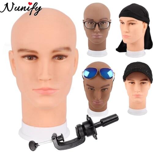 Nunify Block Head Foam Mannequin Head Wigs Hats Hairs Glasses Display Model Stand Black For Wigs Showcase Items Dummy Head