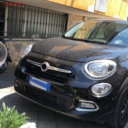 For FIAT 500X 2017 2018 Front foglight trims Auto chrome accessories,front fog light bezel trim ABS chrome,car styling