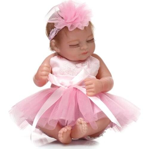 Full body silicone reborn dolls mini size 12" soft touch realistic princess girl dolls creative gift for kids