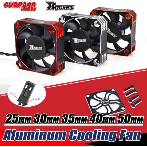 SURPASS HOBBY Rc Cooling Fan 25mm 30mm 35mm 40mm 50mm Aluminum Cool Fan Metal Heat Sink Fan Cover for RC Motor TURBO ESC