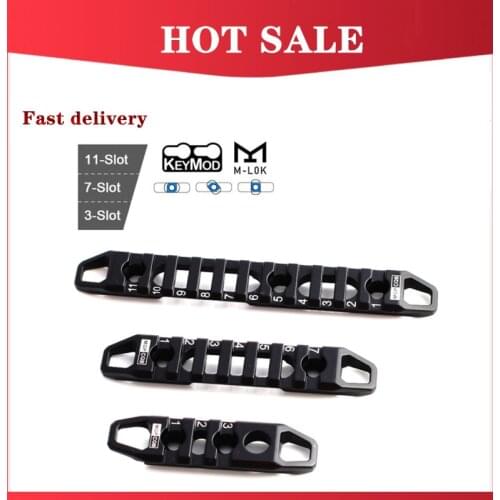 Magorui Hollow M-LOK / KeyMod Rail Section 3 7 11 Slots Picatinny Accessory Rail Sections