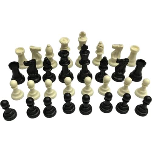 1Set Chess Pieces Set Plastic Chess Set Tournament Checkers 64mm King for Adult