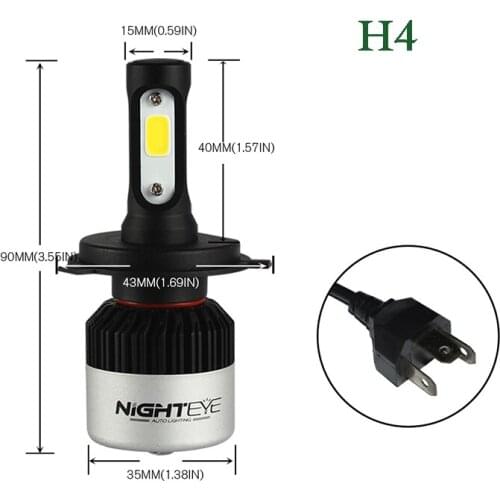 Super Bright Car Headlights LED H4 LED Auto Bulb 72W 9000LM Automobiles Headlamp 6500K Car Headlight Bulbs