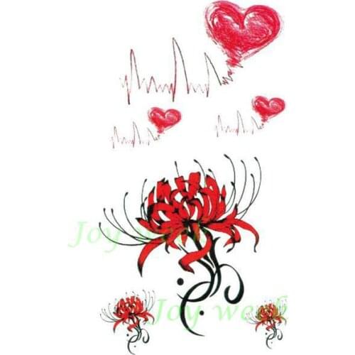 Waterproof Temporary Tattoo Sticker Manjusaka red spider lily flower tatto stickers flash tatoo fake tattoos for girl women