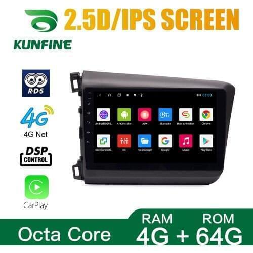Octa Core 1024*600 Android 10.0 Car DVD GPS Navigation Player Deckless Car Stereo for Honda Civic 2012-2015 Radio Headunit Wifi