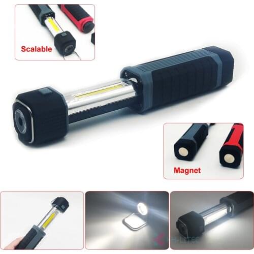 Flashlights 2in1 3W COB LED Stretchable Flashlight Torch work lamp with Strong Magnet For light hunting Fishing Camping Lamp