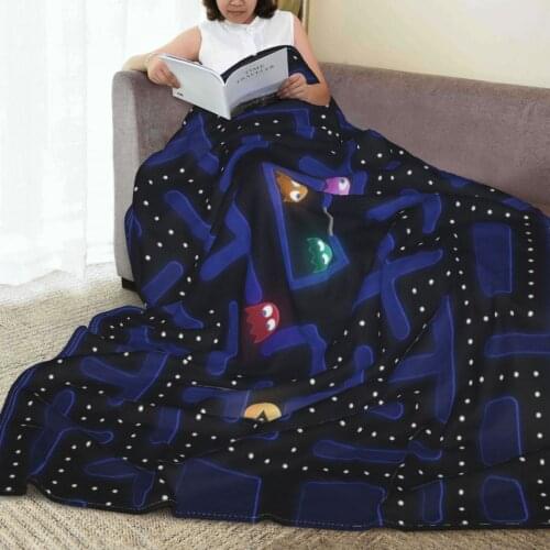Winter throw warm flannel Retro Game blanket Vintage Game 80s blankets for airplane travel Bedspread Wrap