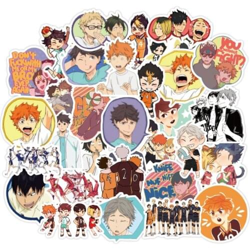 10/50pcs/Pack Haikyuu Anime Stickers Waterproof PVC Skateboard Laptop Guitar Luggage Vsco Cool Graffiti Sticker Kids Toys