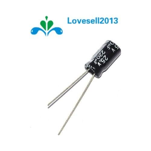 10PCS 220uF 25V 105C 6mm*12mm Radial Electrolytic Capacitors