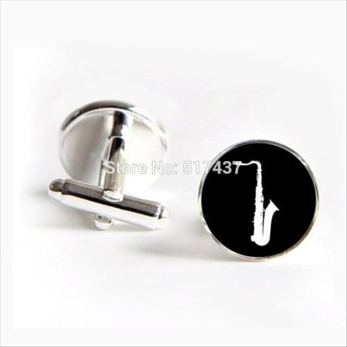 2017 wholesale Saxophone Cufflinks Musical Instrument Cuff link Fashion Shirt Cufflinks For Mens