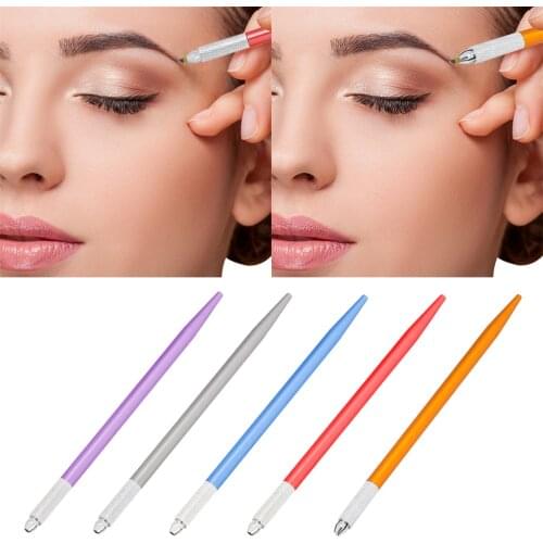 5 Colors Single Microblading Eyebrow Tattoo Permanent Makeup Manual Pen