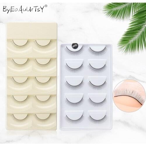 5pairs Makeup Training Lashes for Beginner False Eyelash Extension Practice Mink Lashes Full Strip Eyelashes Exercise Eye Beauty