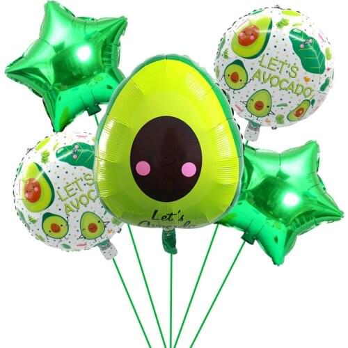 5pcs/set Avocado Pineapple Fruit Balloons Flamingo Hawaii Birthday Party Decoration Summer Beach Party Wedding Balloon Supplies