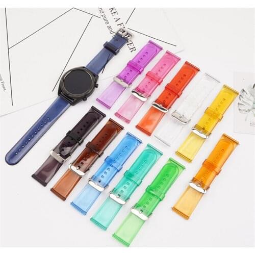Glitter Strap For Huawei Honor gt2 pro Replace Band 22MM Transparent Soft TPU Watchband For Samsung Galaxy Watch 3 46mm Gear S3