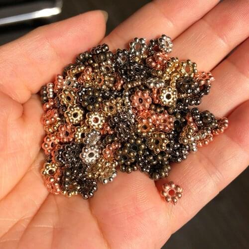 Plum Blossom Flower CCB Beads Rose Gold White K Metal Loose Spacer Beads For Jewelry Making DIY Bracelet Necklace Accessories