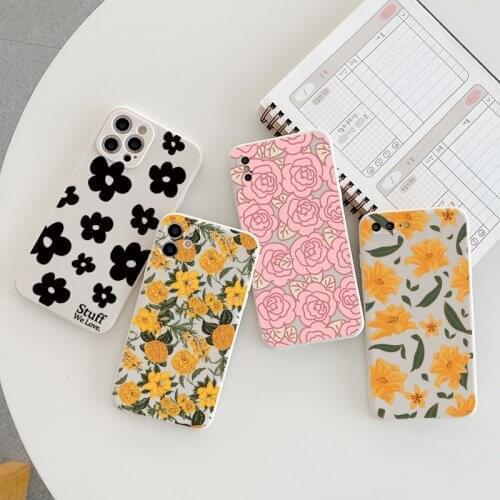 Flower Painted Case For Samsung Galaxy A21S A72 S10 S21 S8 Plus A20e A41 A81 A52 A32 A02S A51 Note 9 8 10 Plus Phone Cover Shell