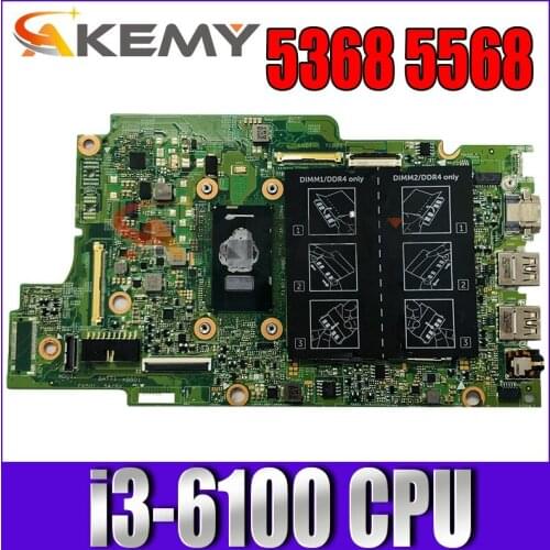 CN-0JV40X 0JV40X for Dell INSPIRON 5368 5568 Laptop Motherboard SR2EU Intel i3-6100 CPU QAL70 15296-1 Mainboard tested ok