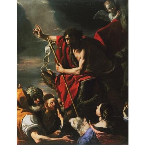 GOOD--wholesale print canvas painting # Religious art St. John the Baptist Preaching copy print painting on canvas