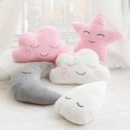 Ins Cloud Moon Star Raindrop Plush Pillow Soft Cushion Childrens Room Decoration Home Decor Gift