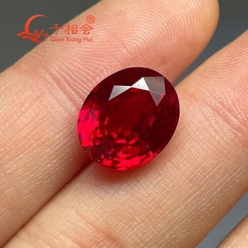 Artificial pigeon blood red ruby Thailand cut oval shape clear corundum gem stone
