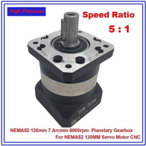 Gearbox NEMA52 5:1 Speed Ratio 7Arcmin Planetary Reducer 22MM Input Gearbox Reducer for 130MM Servo Motor CNC High Precision