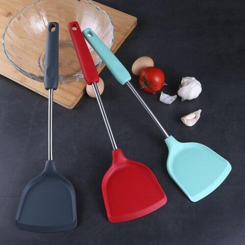 38 CM Silicone Stainless Steel Kitchen Cooking Shovel High Temperature Resistant Non-stick Cooking Shovel New Arrivals