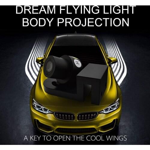 LDRIVE 2Pcs Angel Wings Car Welcome Light Shadow Light Projector Car LED Door Warning Light Lamp for Audi BMW Toyota Volkswagen