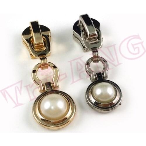 20pcs/lot, 3# 5# 8# Fashinable Pearl Zipper Sliders for Metal Zipper