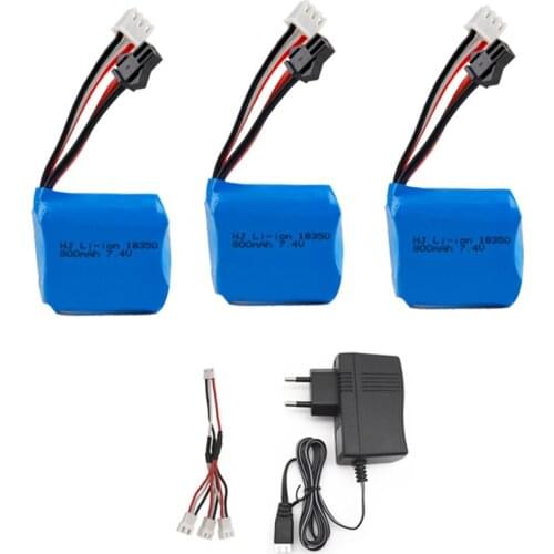 7.4v 800mAh battery Charger Sets for H100 H102 7.4v 18350 Li-ion Battery for JJRC S1 S2 S3 S4 S5 High Speed RC boat Spare Parts