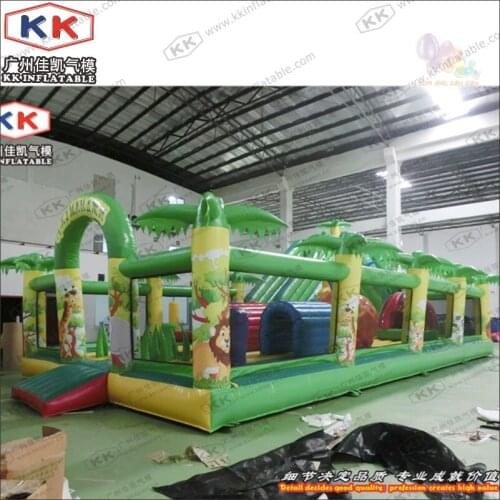 Wipeout Inflatable Fun city In Jungle Animal Park Theme For Outdoor Children Amusement
