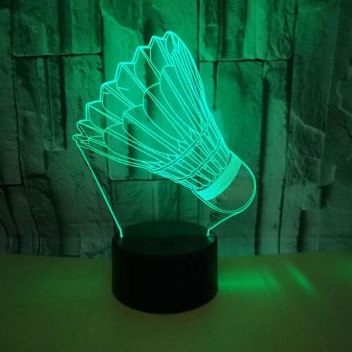 Touch Remote Control Desk Lamp Badminton Creative 3d Table Lamp Home Decoration Gift 3d Night Table Lamps