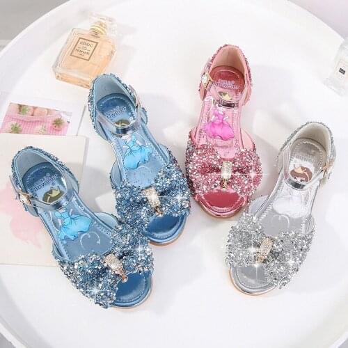 Spring 2020 new childrens shoes sequins girls princess shoes flash baby dance shoes casual toddler female sandals
