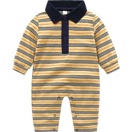 New Arrival Baby Boys Stripe Long Sleeve Bodysuit