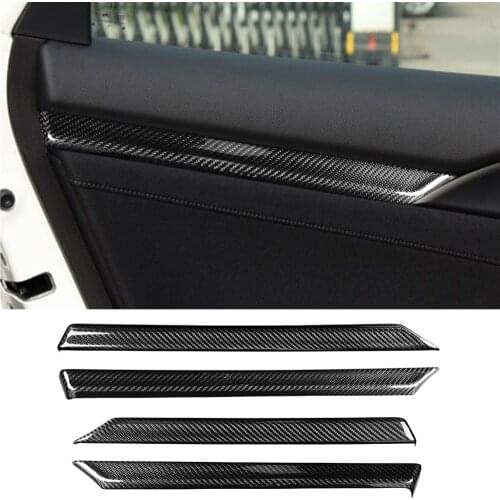 Fit for Honda Civic 10th 2016-2021 Real Carbon Fiber Front & Rear Door Panel Trim Decoration Cover Interior Car Accessories