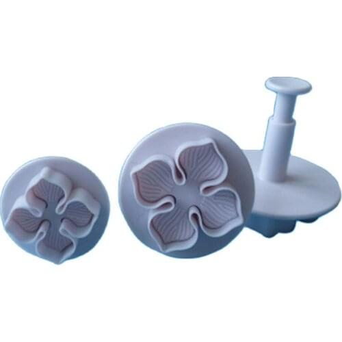 3pcs/lot Hydrangea Shape Plastic Cookie Cutters Flower Series Pastry Biscuit Mold Plunger Fondant Cake Decorating Tools H800
