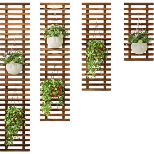 Solid Wood Wall Flower Stand European Balcony Living Room Wall Hanging Wall Plant Stand Hanging Green Wall Hanging Orchid Flower