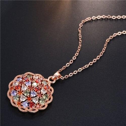 Popular 925 Silver Mosaic Crystal Flower Dangle Pendant Trendy Fashion Charm Jewelry Accessories Amulet Gifts for Women Her
