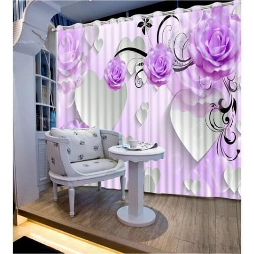 Luxury Blackout 3D Window Curtains For Living Room Bedroom Customized size flower curtains