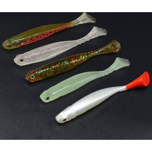 Fishing Lure T Tail Soft Bait Belly Open Hook Groove 9cm/6.5g Artificial Lures Lot 5 Pieces
