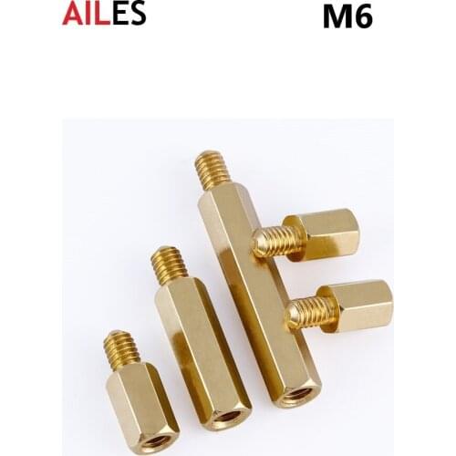 M6 Hex Brass Standoff Spacer Screw Pillar PCB Computer PC Motherboard Female Standoff Spacer 6mm Thread Length 8mm Thread Lengt