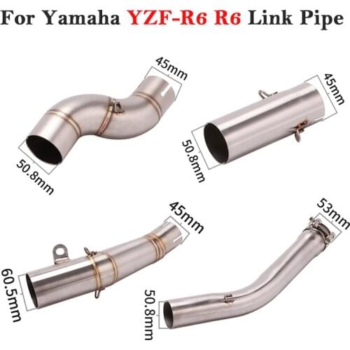Slip On For Yamaha YZR-R6 R6 1998 - 2020 2021 Motorcycle Exhaust Modified Middle Link Pipe 51mm Escape Connect Tail 60mm Muffler