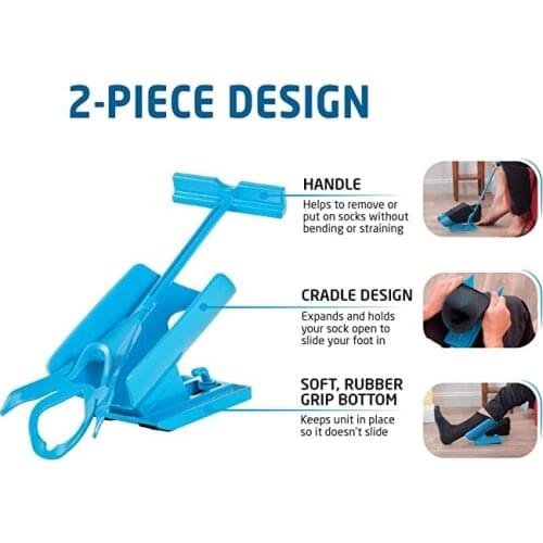Sock AID Easy On/Off Slider Dressing Aid for Socks Kit Shoe Horn Pain Free No Bending for Dropshipping Wholesale